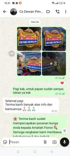 Testimonial Papan Bunga Pernikahan idaman